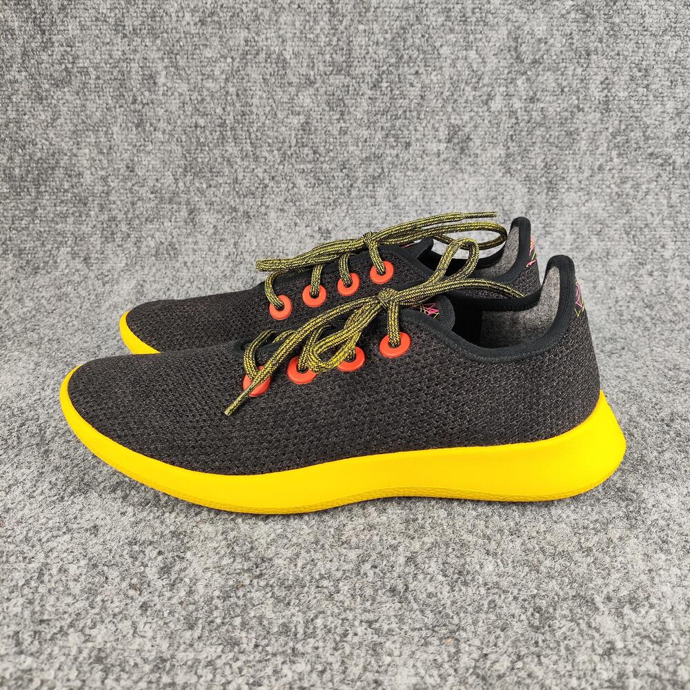 Allbirds Tree Runners Shoes Womens Size 10 Black Yellow Mesh Walking Sneakers